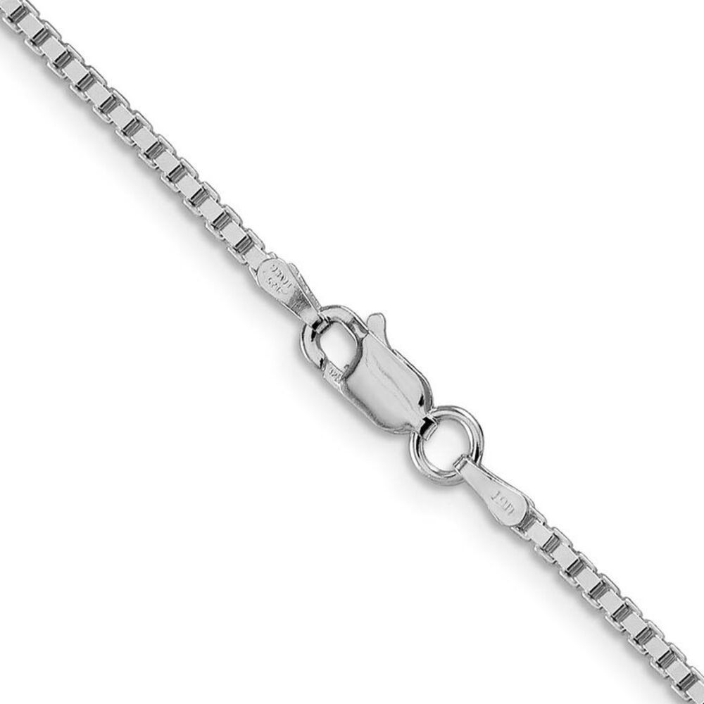 1.75mm Rhodium-Plated Sterling Silver Solid Box Chain Necklace, 20 In - Picture 2 of 5